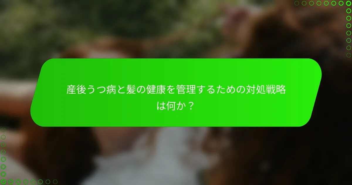 産後うつ病と髪の健康を管理するための対処戦略は何か？