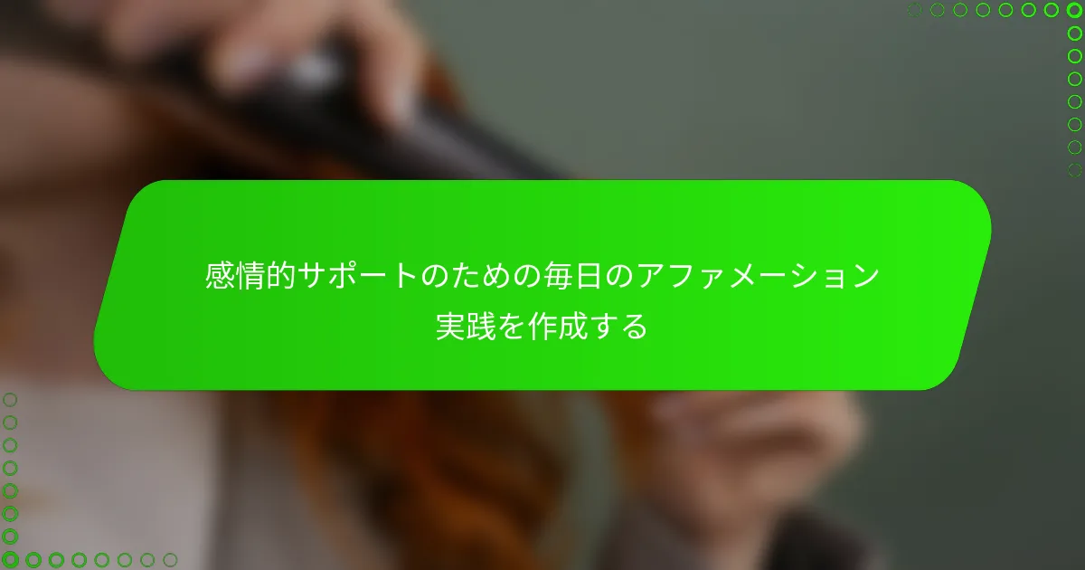 感情的サポートのための毎日のアファメーション実践を作成する